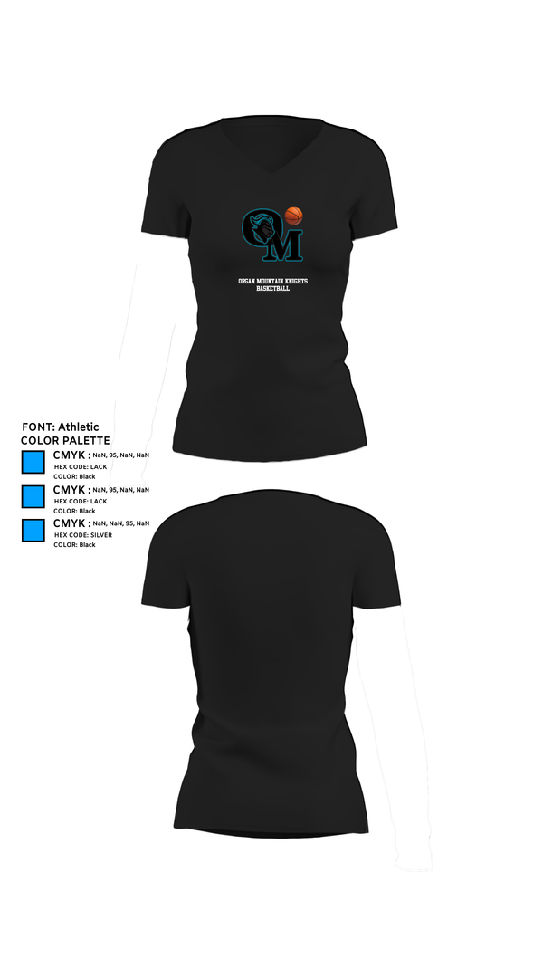 Womens Short Sleeve Vneck Shirt, Organ Mountain Knights Basketball, Men's Basketball, Teamtime, Team time, sublimation, custom sports apparel, team uniforms, spirit wear, spiritwear, sports uniforms, custom shirts, team store, custom team store, fundraiser sports, apparel fundraiser
