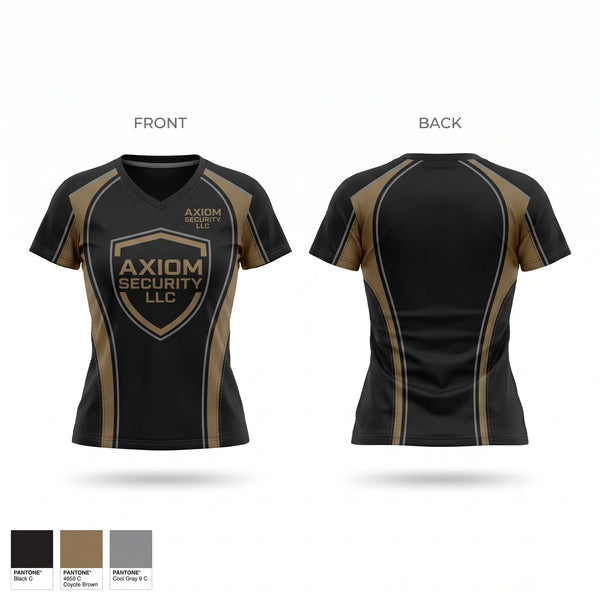 Womens Short Sleeve Vneck Shirt, Axiom Security LLC, , Teamtime, Team time, sublimation, custom sports apparel, team uniforms, spirit wear, spiritwear, sports uniforms, custom shirts, team store, custom team store, fundraiser sports, apparel fundraiser