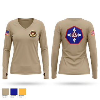 Womens Long Sleeve Vneck Shirt, 382nd CSSB, HHC, Army, Teamtime, Team time, sublimation, custom sports apparel, team uniforms, spirit wear, spiritwear, sports uniforms, custom shirts, team store, custom team store, fundraiser sports, apparel fundraiser
