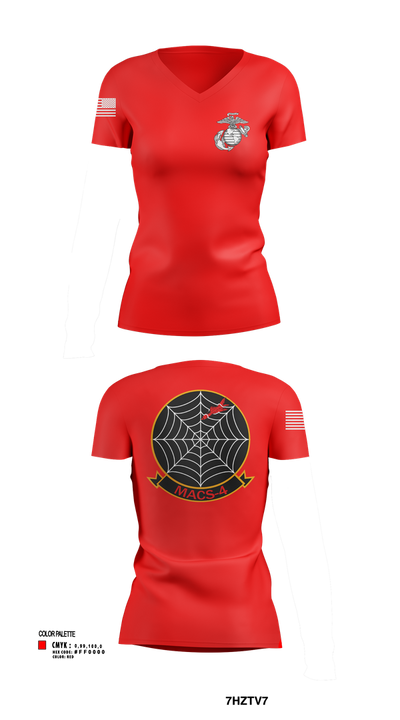 MACS4 13134180 Women's Short Sleeve V-neck Shirt - 103