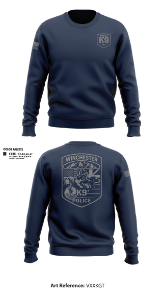Crew Neck Sweatshirt, WPD K9, Police, Teamtime, Team time, sublimation, custom sports apparel, team uniforms, spirit wear, spiritwear, sports uniforms, custom shirts, team store, custom team store, fundraiser sports, apparel fundraiser