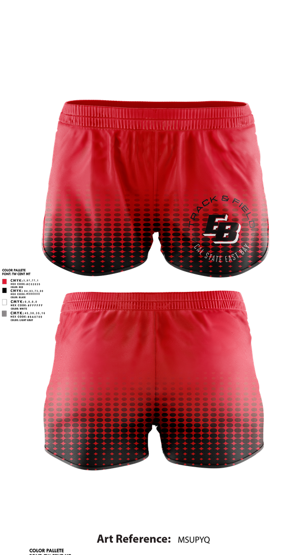 Womens Shorts, CSU East Bay Track & Field, Track & Field, Teamtime, Team time, sublimation, custom sports apparel, team uniforms, spirit wear, spiritwear, sports uniforms, custom shirts, team store, custom team store, fundraiser sports, apparel fundraiser