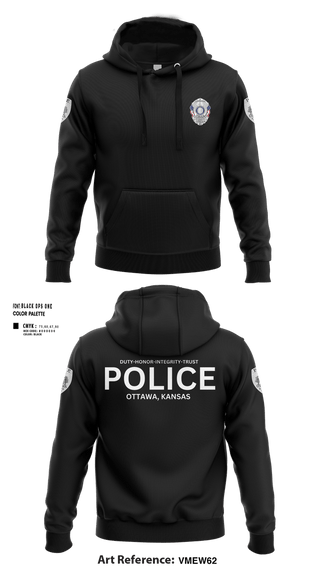 Hoodie, Ottawa, Kansas Police Department, Police, Teamtime, Team time, sublimation, custom sports apparel, team uniforms, spirit wear, spiritwear, sports uniforms, custom shirts, team store, custom team store, fundraiser sports, apparel fundraiser