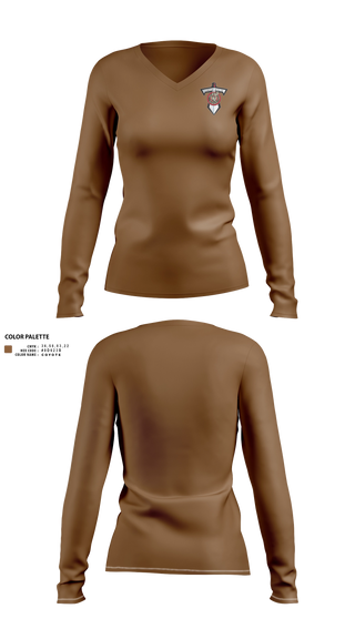 Womens Long Sleeve Vneck Shirt, Landover Recruiting Company, Army, Teamtime, Team time, sublimation, custom sports apparel, team uniforms, spirit wear, spiritwear, sports uniforms, custom shirts, team store, custom team store, fundraiser sports, apparel fundraiser