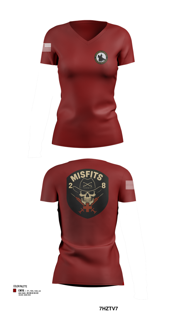 Womens Short Sleeve Vneck Shirt, 2-8 Cav, HHC, Medic Platoon, , Teamtime, Team time, sublimation, custom sports apparel, team uniforms, spirit wear, spiritwear, sports uniforms, custom shirts, team store, custom team store, fundraiser sports, apparel fundraiser