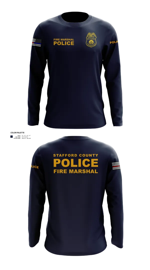 Long Sleeve Performance Shirt, Stafford County Fire Marshal's Office, Police, Teamtime, Team time, sublimation, custom sports apparel, team uniforms, spirit wear, spiritwear, sports uniforms, custom shirts, team store, custom team store, fundraiser sports, apparel fundraiser