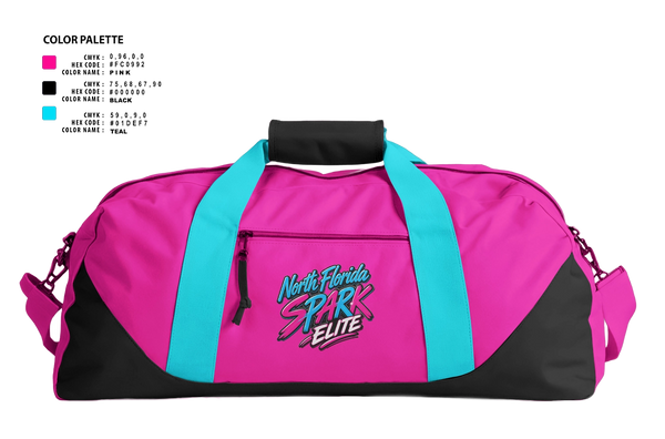 Duffle Bag, North Florida Spark, Softball, Teamtime, Team time, sublimation, custom sports apparel, team uniforms, spirit wear, spiritwear, sports uniforms, custom shirts, team store, custom team store, fundraiser sports, apparel fundraiser