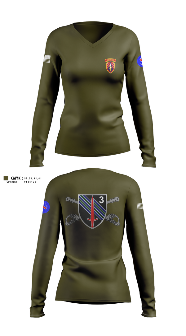 Womens Long Sleeve Vneck Shirt, 5th SFAB, Army, Teamtime, Team time, sublimation, custom sports apparel, team uniforms, spirit wear, spiritwear, sports uniforms, custom shirts, team store, custom team store, fundraiser sports, apparel fundraiser