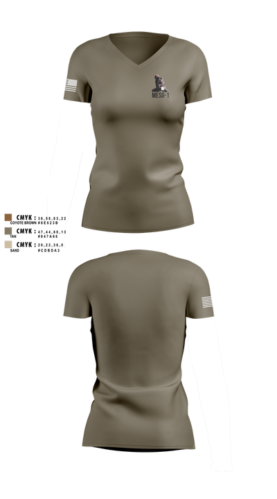 MESG-1 71337313 Women's Short Sleeve V-neck Shirt - 101