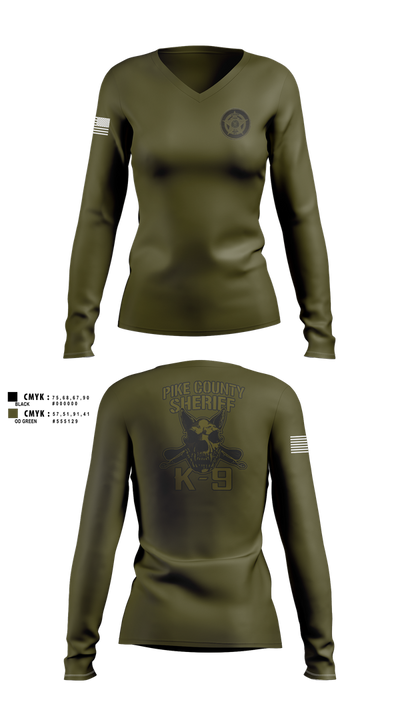 Pike County Sheriff’s Department 45157543 Women's Long Sleeve V-neck Shirt - 106