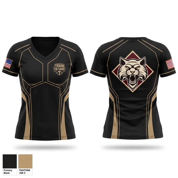 Womens Short Sleeve Vneck Shirt, 187th MED BN, Army, Teamtime, Team time, sublimation, custom sports apparel, team uniforms, spirit wear, spiritwear, sports uniforms, custom shirts, team store, custom team store, fundraiser sports, apparel fundraiser