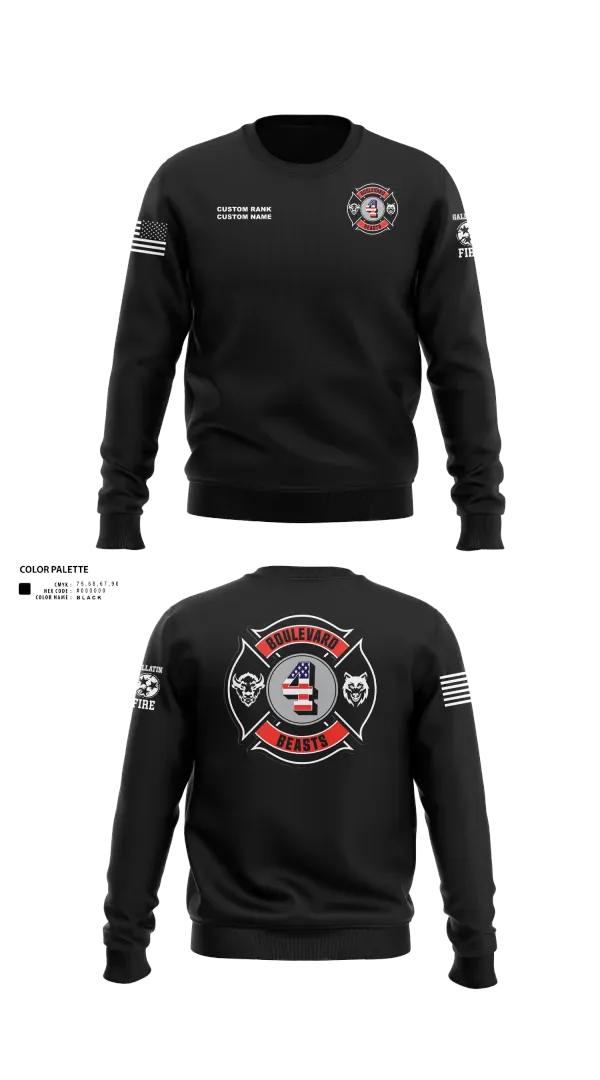 Crew Neck Sweatshirt, Gallatin Fire Department Station 4, Fire Department, Teamtime, Team time, sublimation, custom sports apparel, team uniforms, spirit wear, spiritwear, sports uniforms, custom shirts, team store, custom team store, fundraiser sports, apparel fundraiser