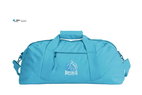 Duffle Bag, Royals, Baseball, Teamtime, Team time, sublimation, custom sports apparel, team uniforms, spirit wear, spiritwear, sports uniforms, custom shirts, team store, custom team store, fundraiser sports, apparel fundraiser
