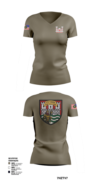 175th MRBC 2368764 Women's Short Sleeve V-neck Shirt - 2