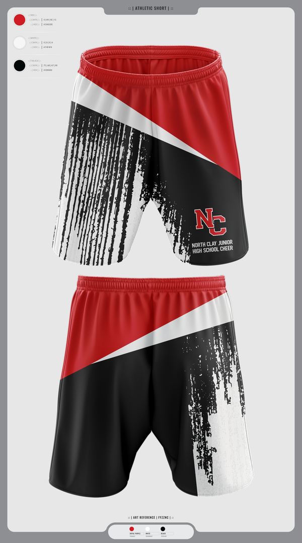 Athletic Shorts With Pockets, North Clay Junior High School Cheer, Cheer, Teamtime, Team time, sublimation, custom sports apparel, team uniforms, spirit wear, spiritwear, sports uniforms, custom shirts, team store, custom team store, fundraiser sports, apparel fundraiser