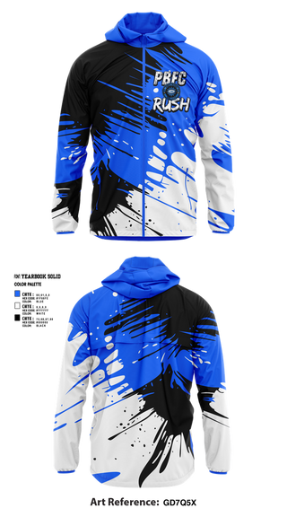 Windbreaker, PBFC Rush, Spirit Store, Teamtime, Team time, sublimation, custom sports apparel, team uniforms, spirit wear, spiritwear, sports uniforms, custom shirts, team store, custom team store, fundraiser sports, apparel fundraiser