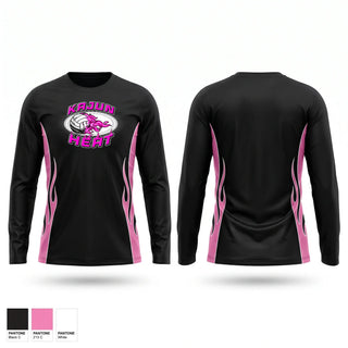 Long Sleeve Performance Shirt, Kajun Heat, Women's Volleyball, Teamtime, Team time, sublimation, custom sports apparel, team uniforms, spirit wear, spiritwear, sports uniforms, custom shirts, team store, custom team store, fundraiser sports, apparel fundraiser