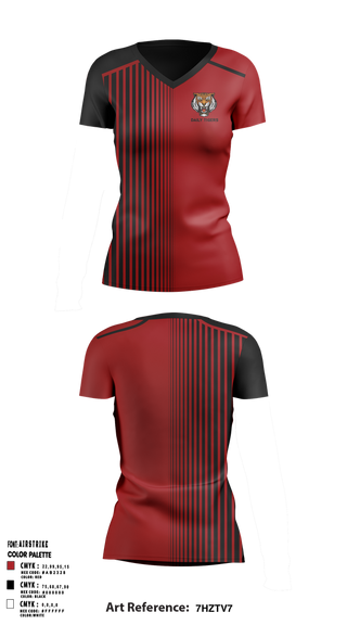 Womens Short Sleeve Vneck Shirt, Daily Tigers, , Teamtime, Team time, sublimation, custom sports apparel, team uniforms, spirit wear, spiritwear, sports uniforms, custom shirts, team store, custom team store, fundraiser sports, apparel fundraiser