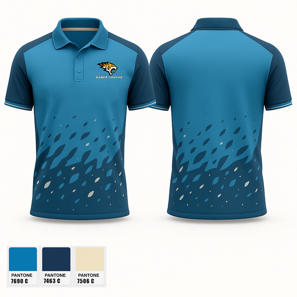 Short Sleeve Performance Polo, Saber Tooths, , Teamtime, Team time, sublimation, custom sports apparel, team uniforms, spirit wear, spiritwear, sports uniforms, custom shirts, team store, custom team store, fundraiser sports, apparel fundraiser