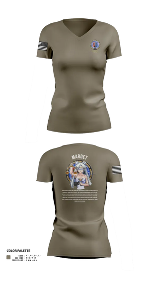 Womens Short Sleeve Vneck Shirt, Karl & Hedwig Ackermann Memorial Institute for Joint Military Intelligence and Law Enforcement Education & Training at MARDET Fort Leonard Wood, , Teamtime, Team time, sublimation, custom sports apparel, team uniforms, spirit wear, spiritwear, sports uniforms, custom shirts, team store, custom team store, fundraiser sports, apparel fundraiser