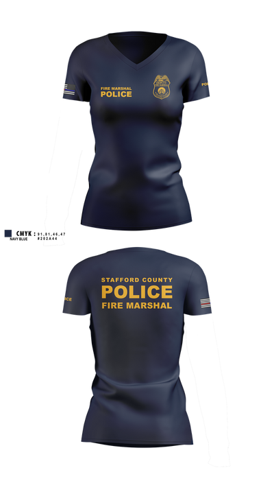 Stafford County Fire Marshal's Office 23358939 Women's Short Sleeve V-neck Shirt - 5