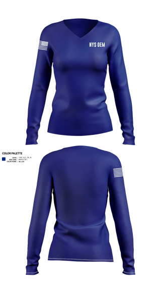 Womens Long Sleeve Vneck Shirt, NYS OEM, , Teamtime, Team time, sublimation, custom sports apparel, team uniforms, spirit wear, spiritwear, sports uniforms, custom shirts, team store, custom team store, fundraiser sports, apparel fundraiser