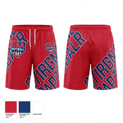USA Softball of Alaska 90833867 Athletic Shorts With Pockets - 1