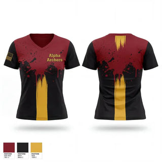 Womens Short Sleeve Vneck Shirt, Alpha Archers, Air Force, Teamtime, Team time, sublimation, custom sports apparel, team uniforms, spirit wear, spiritwear, sports uniforms, custom shirts, team store, custom team store, fundraiser sports, apparel fundraiser