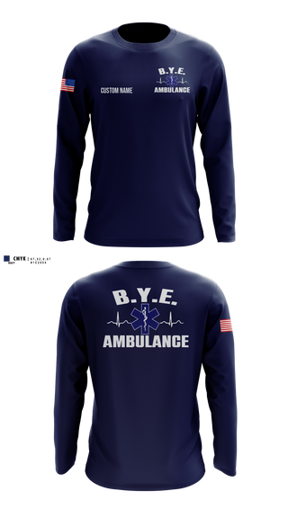 Long Sleeve Performance Shirt, B.Y.E. AMBULANCE SERVICE INC., EMS/EMT, Teamtime, Team time, sublimation, custom sports apparel, team uniforms, spirit wear, spiritwear, sports uniforms, custom shirts, team store, custom team store, fundraiser sports, apparel fundraiser