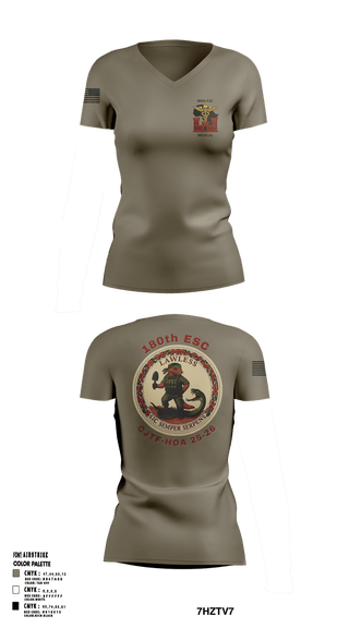 Womens Short Sleeve Vneck Shirt, 180th ESC, Army, Teamtime, Team time, sublimation, custom sports apparel, team uniforms, spirit wear, spiritwear, sports uniforms, custom shirts, team store, custom team store, fundraiser sports, apparel fundraiser