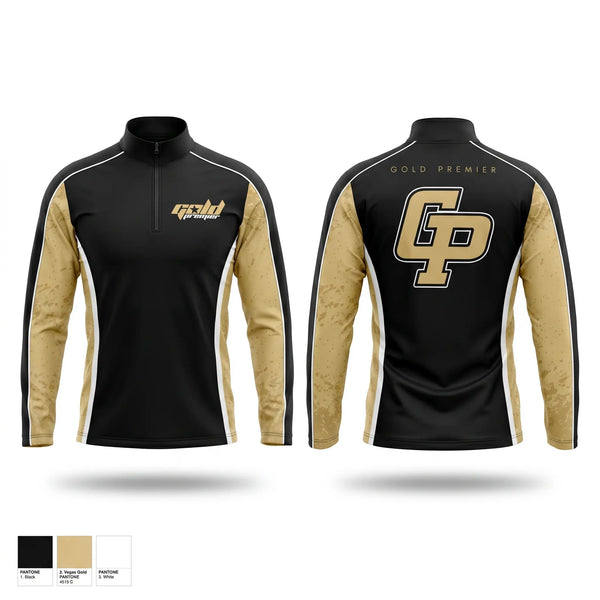 Quarter Zip Jacket, Gold Premier, Softball, Teamtime, Team time, sublimation, custom sports apparel, team uniforms, spirit wear, spiritwear, sports uniforms, custom shirts, team store, custom team store, fundraiser sports, apparel fundraiser