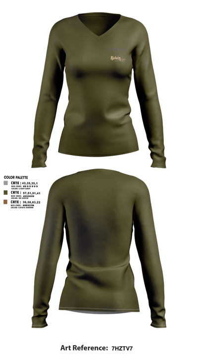 KR 29706976 Women's Long Sleeve V-neck Shirt - 2