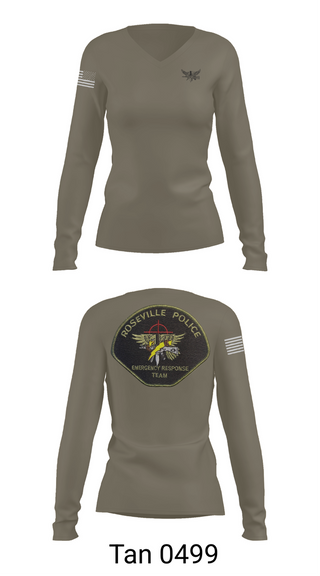 Womens Long Sleeve Vneck Shirt, Roseville E.R.T., , Teamtime, Team time, sublimation, custom sports apparel, team uniforms, spirit wear, spiritwear, sports uniforms, custom shirts, team store, custom team store, fundraiser sports, apparel fundraiser