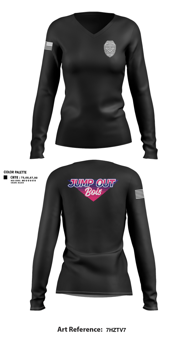 Womens Long Sleeve Vneck Shirt, Lancaster County Drug Task Force, Police, Teamtime, Team time, sublimation, custom sports apparel, team uniforms, spirit wear, spiritwear, sports uniforms, custom shirts, team store, custom team store, fundraiser sports, apparel fundraiser