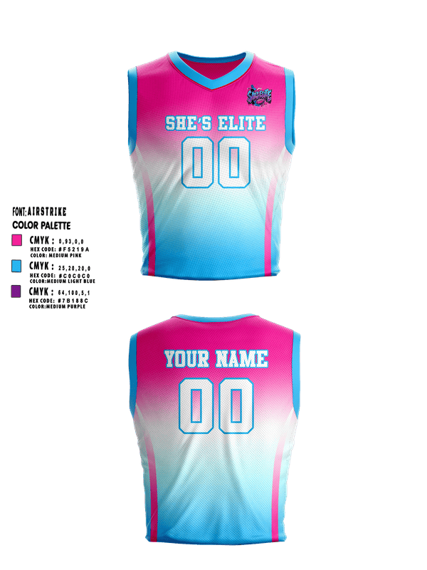 Womens Basketball Jersey, She’s Elite, , Teamtime, Team time, sublimation, custom sports apparel, team uniforms, spirit wear, spiritwear, sports uniforms, custom shirts, team store, custom team store, fundraiser sports, apparel fundraiser