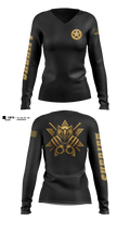 Solano County Sheriff's Office Defensive Tactics Unit Women's Long Sleeve V-neck Shirt - 11