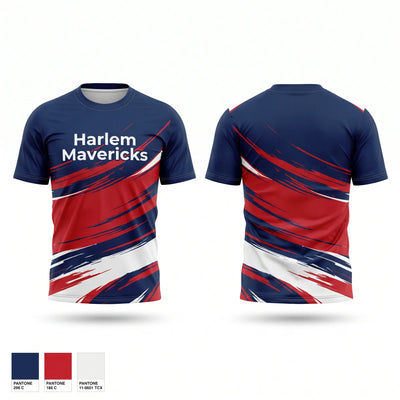 Harlem Mavericks Soft Poly Tee Cotton Like Feel - 1
