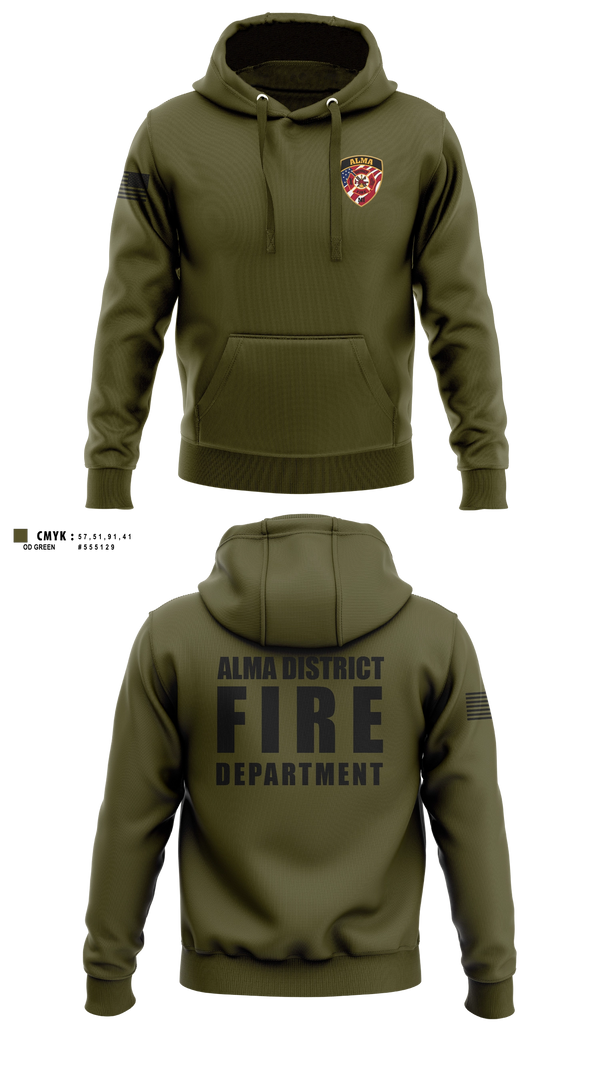 Hoodie, Alma District Fire Department, Fire Department, Teamtime, Team time, sublimation, custom sports apparel, team uniforms, spirit wear, spiritwear, sports uniforms, custom shirts, team store, custom team store, fundraiser sports, apparel fundraiser