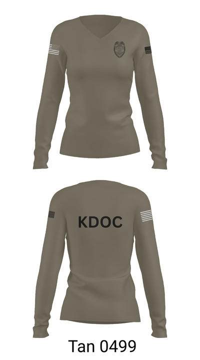 KDOC 70692063 Women's Long Sleeve V-neck Shirt - 73