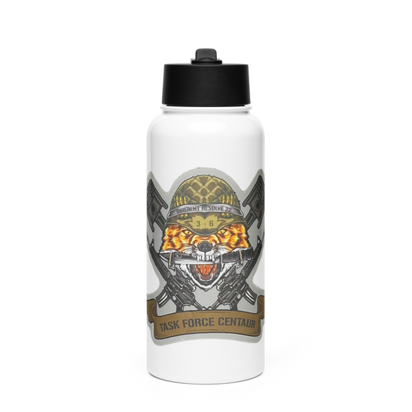 3-6 Fox Co. 82938446 Stainless Steel Water Bottle with a Straw Lid