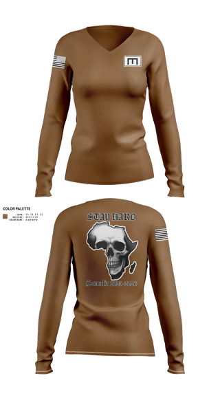 Womens Long Sleeve Vneck Shirt, 180th ESC, Army, Teamtime, Team time, sublimation, custom sports apparel, team uniforms, spirit wear, spiritwear, sports uniforms, custom shirts, team store, custom team store, fundraiser sports, apparel fundraiser