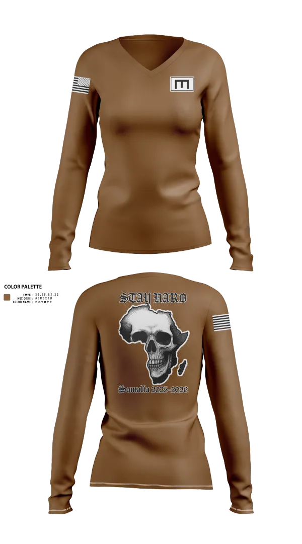 Womens Long Sleeve Vneck Shirt, 180th ESC, Army, Teamtime, Team time, sublimation, custom sports apparel, team uniforms, spirit wear, spiritwear, sports uniforms, custom shirts, team store, custom team store, fundraiser sports, apparel fundraiser