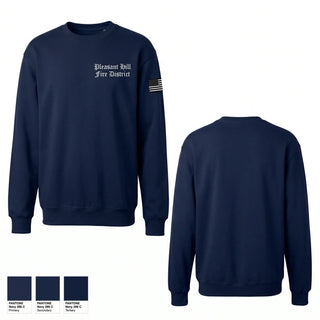 Crew Neck Sweatshirt, Pleasant Hill Fire District, Fire Department, Teamtime, Team time, sublimation, custom sports apparel, team uniforms, spirit wear, spiritwear, sports uniforms, custom shirts, team store, custom team store, fundraiser sports, apparel fundraiser