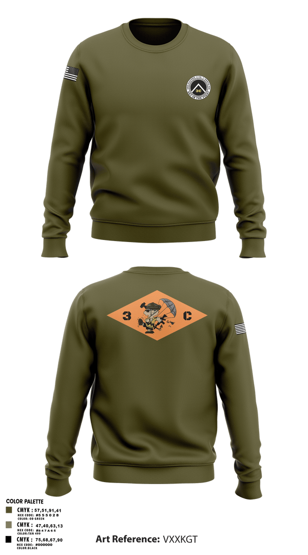 Crew Neck Sweatshirt, 3rd Platoon, CCo, 1-508th PIR, , Teamtime, Team time, sublimation, custom sports apparel, team uniforms, spirit wear, spiritwear, sports uniforms, custom shirts, team store, custom team store, fundraiser sports, apparel fundraiser