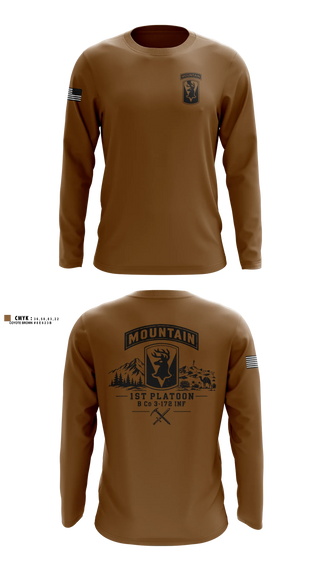 Long Sleeve Performance Shirt, B CO 3/172 1st PLT, Army, Teamtime, Team time, sublimation, custom sports apparel, team uniforms, spirit wear, spiritwear, sports uniforms, custom shirts, team store, custom team store, fundraiser sports, apparel fundraiser