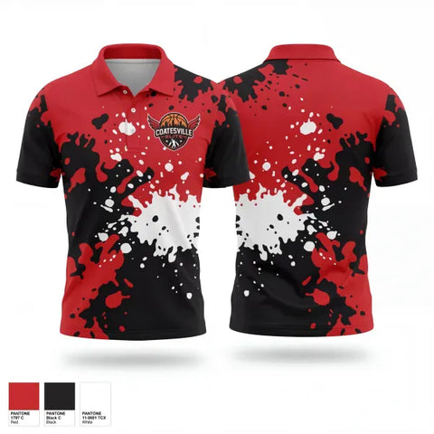 Short Sleeve Performance Polo, Coatesville Elite, Men's Basketball, Teamtime, Team time, sublimation, custom sports apparel, team uniforms, spirit wear, spiritwear, sports uniforms, custom shirts, team store, custom team store, fundraiser sports, apparel fundraiser
