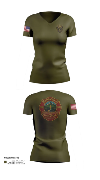 Womens Short Sleeve Vneck Shirt, Simmonsville VFD, , Teamtime, Team time, sublimation, custom sports apparel, team uniforms, spirit wear, spiritwear, sports uniforms, custom shirts, team store, custom team store, fundraiser sports, apparel fundraiser