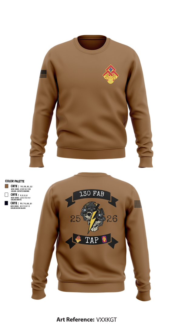 Crew Neck Sweatshirt, 130th FAB Target Acquisition Platoon, , Teamtime, Team time, sublimation, custom sports apparel, team uniforms, spirit wear, spiritwear, sports uniforms, custom shirts, team store, custom team store, fundraiser sports, apparel fundraiser