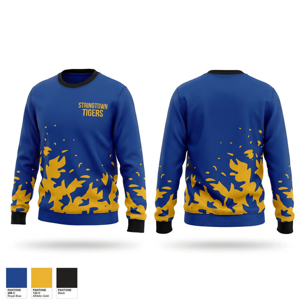 Crew Neck Sweatshirt, Stringtown Tigers, Women's Basketball, Teamtime, Team time, sublimation, custom sports apparel, team uniforms, spirit wear, spiritwear, sports uniforms, custom shirts, team store, custom team store, fundraiser sports, apparel fundraiser
