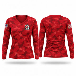 Womens Long Sleeve Vneck Shirt, AFJROTC, Air Force, Teamtime, Team time, sublimation, custom sports apparel, team uniforms, spirit wear, spiritwear, sports uniforms, custom shirts, team store, custom team store, fundraiser sports, apparel fundraiser